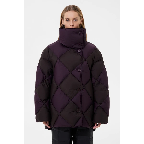 Ienki Ienki Diamond Cozy Queen Jacket Micro Pomegranate + Micro Brown, view 3