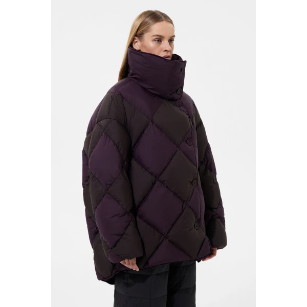 Ienki Ienki Diamond Cozy Queen Jacket Micro Pomegranate + Micro Brown, view 4