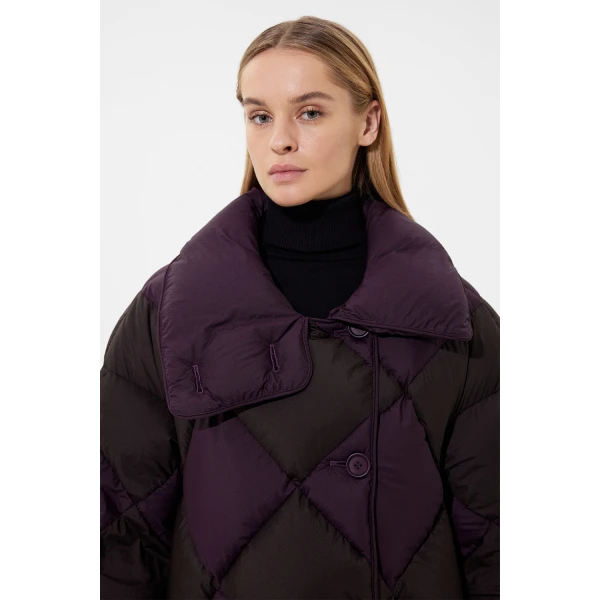 Ienki Ienki Diamond Cozy Queen Jacket Micro Pomegranate + Micro Brown, view 6