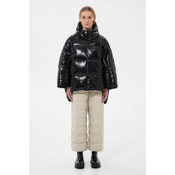 Ienki Ienki Poncho Silky Black Jacket, view 2