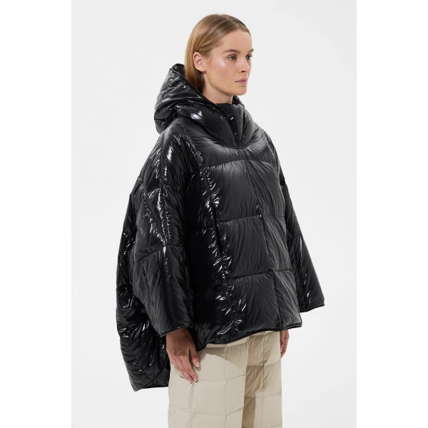 Ienki Ienki Poncho Silky Black Jacket, view 4