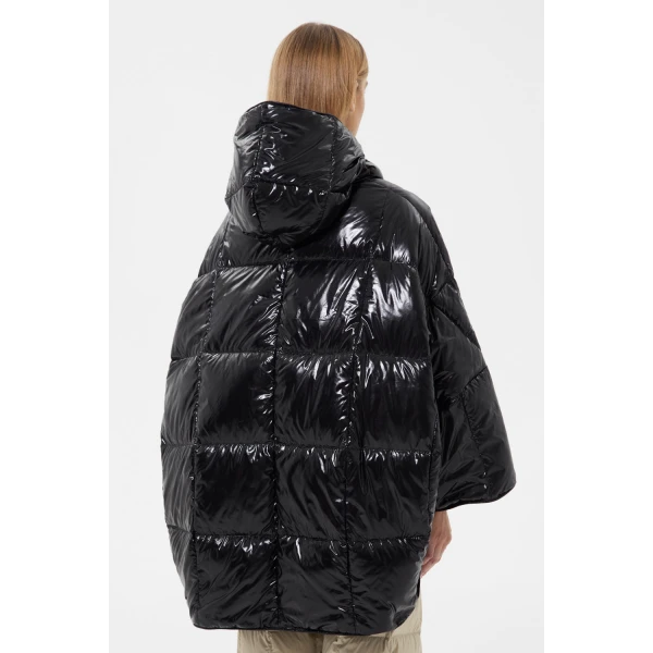 Ienki Ienki Poncho Silky Black Jacket, view 5