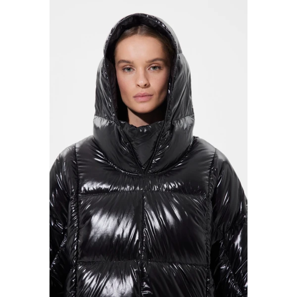 Ienki Ienki Poncho Silky Black Jacket, view 6