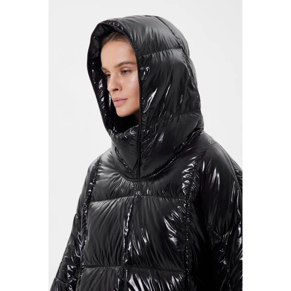 Ienki Ienki Poncho Silky Black Jacket, view 7