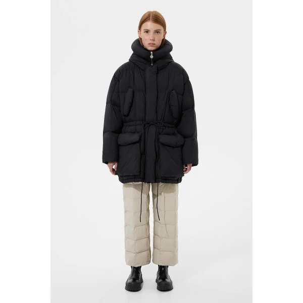 Ienki Ienki Quilted Parka Soft Black Jacket, view 2