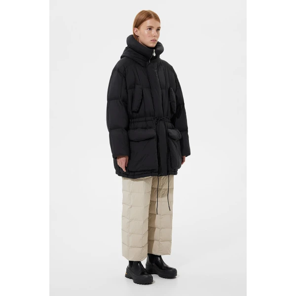 Ienki Ienki Quilted Parka Soft Black Jacket, view 3