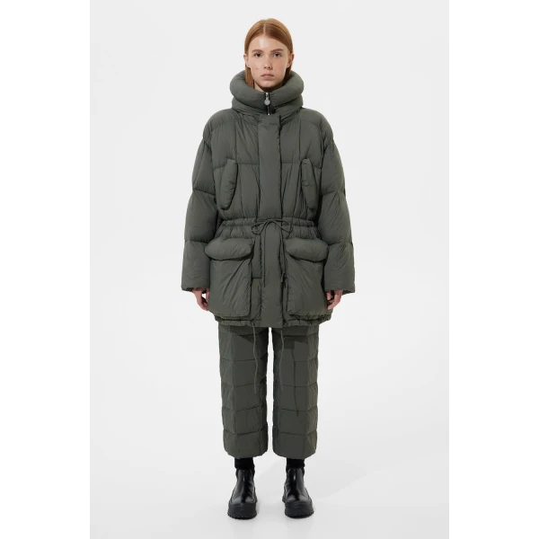 Ienki Ienki Quilted Parka Soft Khaki Jacket, view 2