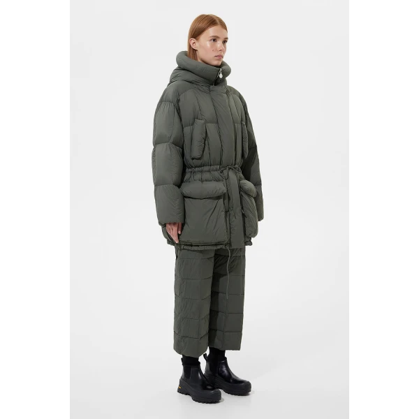 Ienki Ienki Quilted Parka Soft Khaki Jacket, view 3
