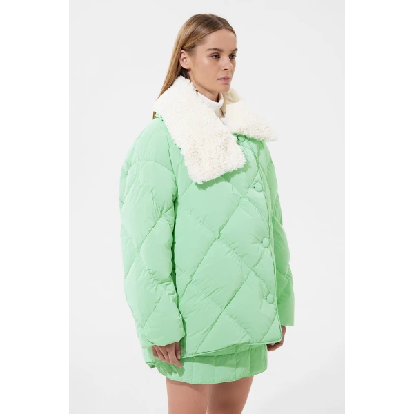 Ienki Ienki Shearling Queen Jacket Powder Mint, view 4