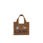 Lemur small Font Tote in raffia