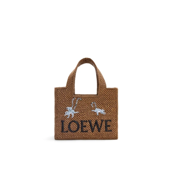 Lemur small Font Tote in raffia