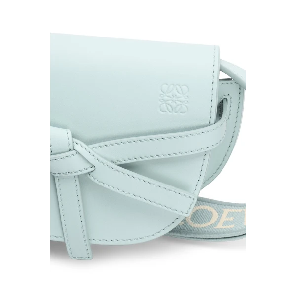 LOEWE Mini Gate Dual bag in soft calfskin and jacquard, view 4