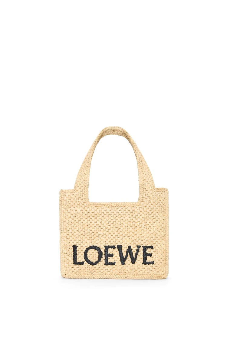 LOEWE-Mini-LOEWE-Font-Tote-in-raffia Mini LOEWE Font Tote in raffia - Image 1
