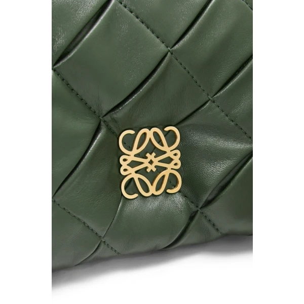 LOEWE Mini Puffer Goya in pleated shiny nappa lambskin, view 3