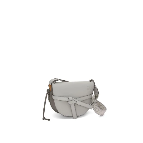 LOEWE Small Gate Dual bag in soft calfskin and jacquard, view 2
