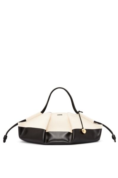 LOEWE XL Paseo bag in shiny nappa calfskin and canvas
