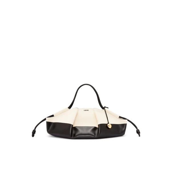 XL Paseo bag in shiny nappa calfskin and canvas