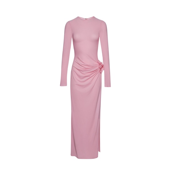 Magda Butrym Gathered long sleeve maxi dress in pink scaled76923 nobg