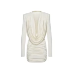 Magda Butrym Long sleeve draped mini dress in cream scaled28044 nobg Magda Butrym Long sleeve draped mini dress in cream scaled28044 nobg