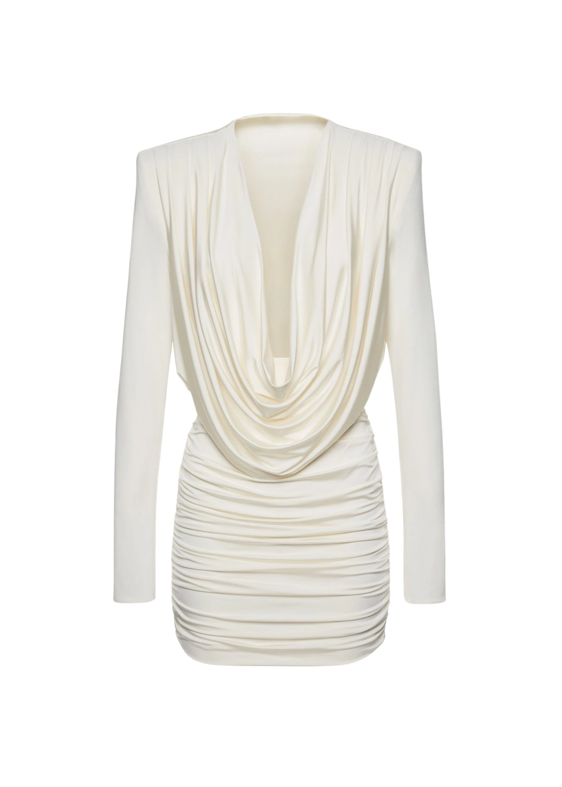 Magda Butrym Long sleeve draped mini dress in cream scaled28044 nobg Magda Butrym Long sleeve draped mini dress in cream scaled28044 nobg