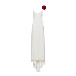 Magda Butrym Rosette embellished slip gown in cream scaled83721 nobg