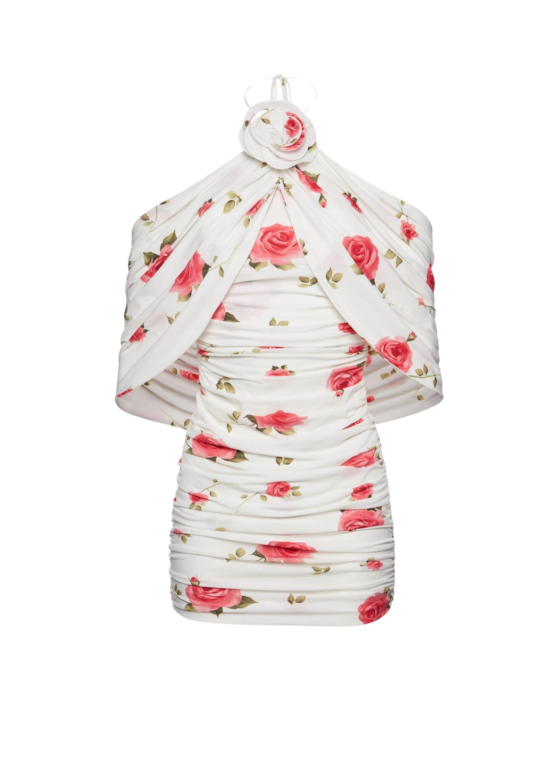 Magda Butrym Ruched flower applique wrap dress in cream print scaled45020 nobg Magda Butrym Ruched flower applique wrap dress in cream print scaled45020 nobg
