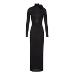 Magda Butrym Sheer high neck maxi dress in black scaled31822 nobg