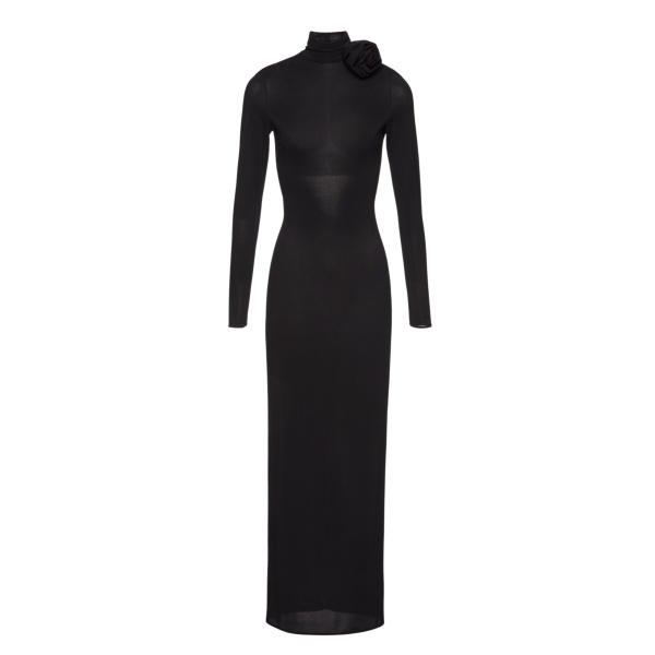 Magda Butrym Sheer high neck maxi dress in black scaled31822 nobg