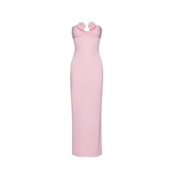 Magda Butrym Strapless flower applique maxi dress in pink scaled60546 nobg