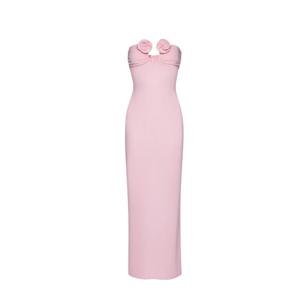 Magda Butrym Strapless flower applique maxi dress in pink scaled60546 nobg