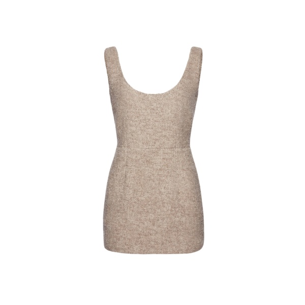 Magda Butrym Tweed scoop neck mini dress in beige scaled30202 nobg