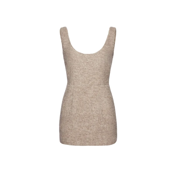 Magda Butrym Tweed scoop neck mini dress in beige scaled30202 nobg