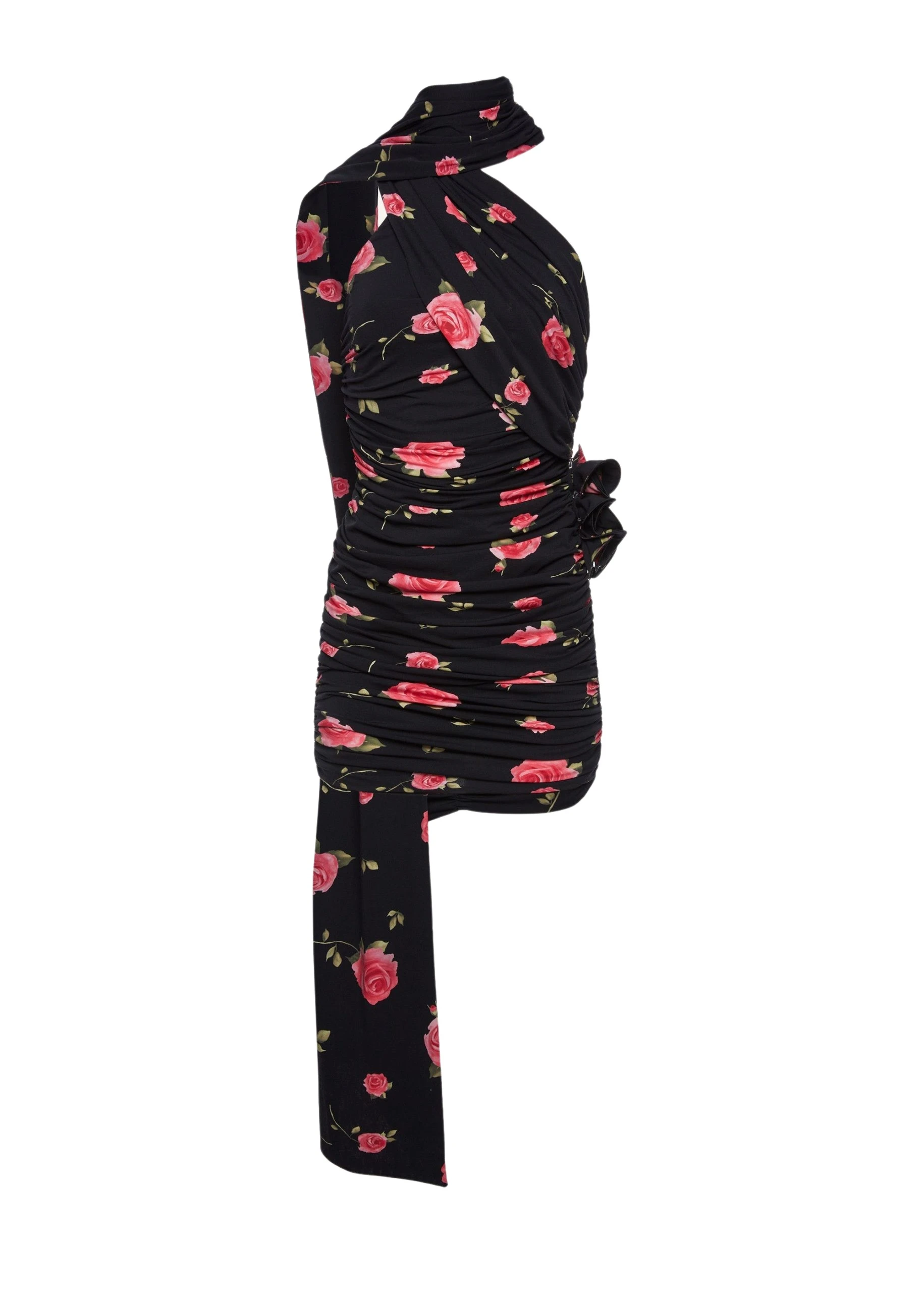 Magda Butrym Wrap neck mini dress in black print scaled22608 nobg Magda Butrym Wrap neck mini dress in black print scaled22608 nobg