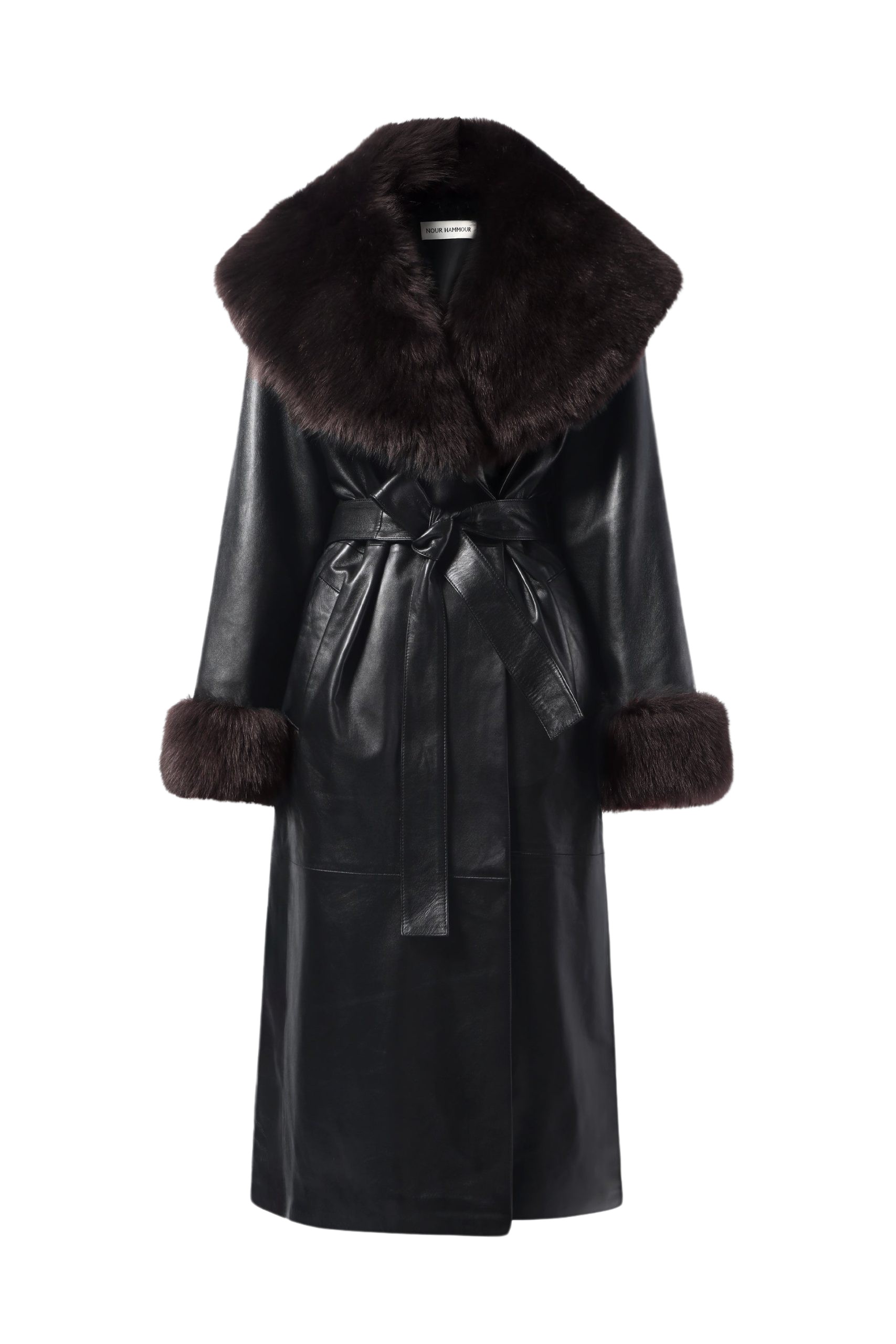 Nour Hammour Luxurious Leather Trench Coat 8 scaled36933 nobg
