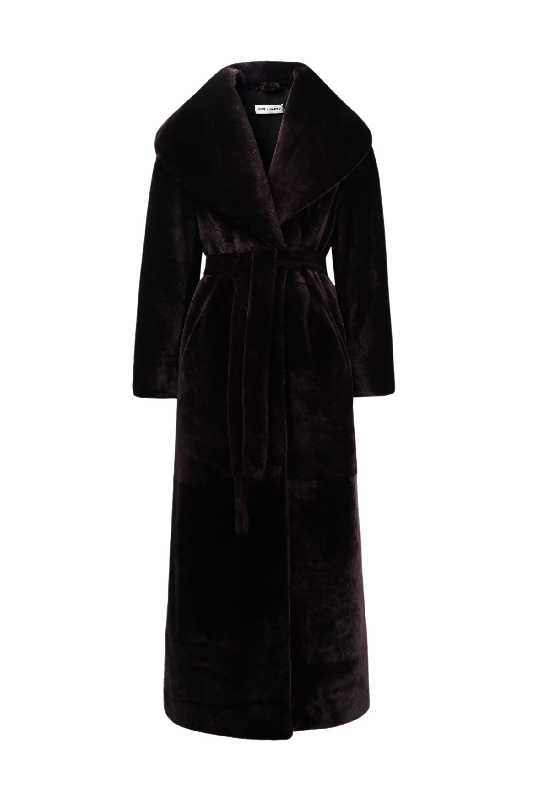 Nour Hammour Plush Longline Shearling Coat scaled20684 nobg