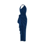 Rasario-Flower-Embellished-Satin-Maxi-Dress Rasario Flower Embellished Satin Maxi Dress