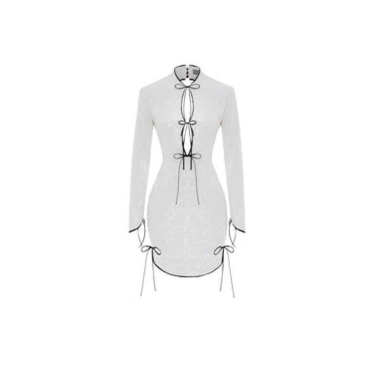 Rasario Sequinned Mini Dress With An Opened Back And Cutout