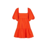 Shona Joy Amada Square Neck Tiered Mini Dress Hibiscus17324 nobg