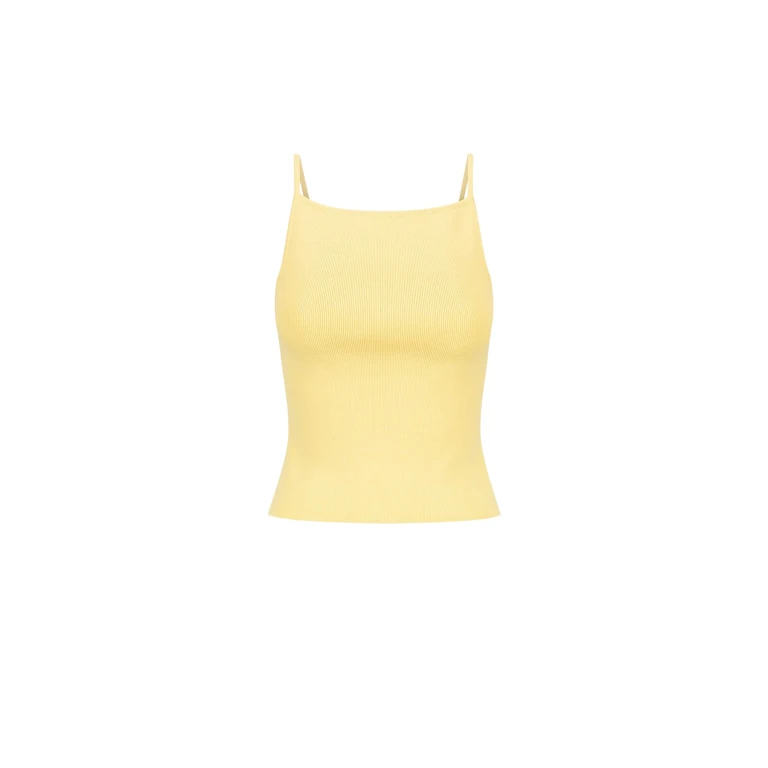 Shona Joy Basic High Neck Top Lemon65071 nobg
