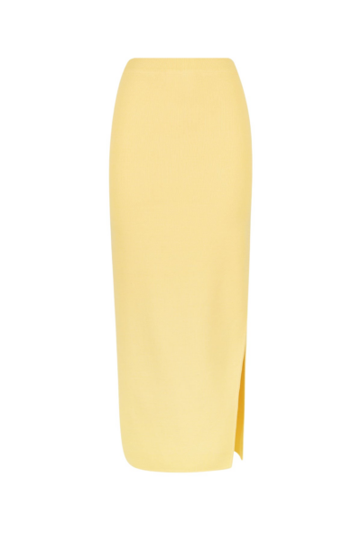 Shona Joy Basic Midi Skirt With Split Lemon15778 nobg