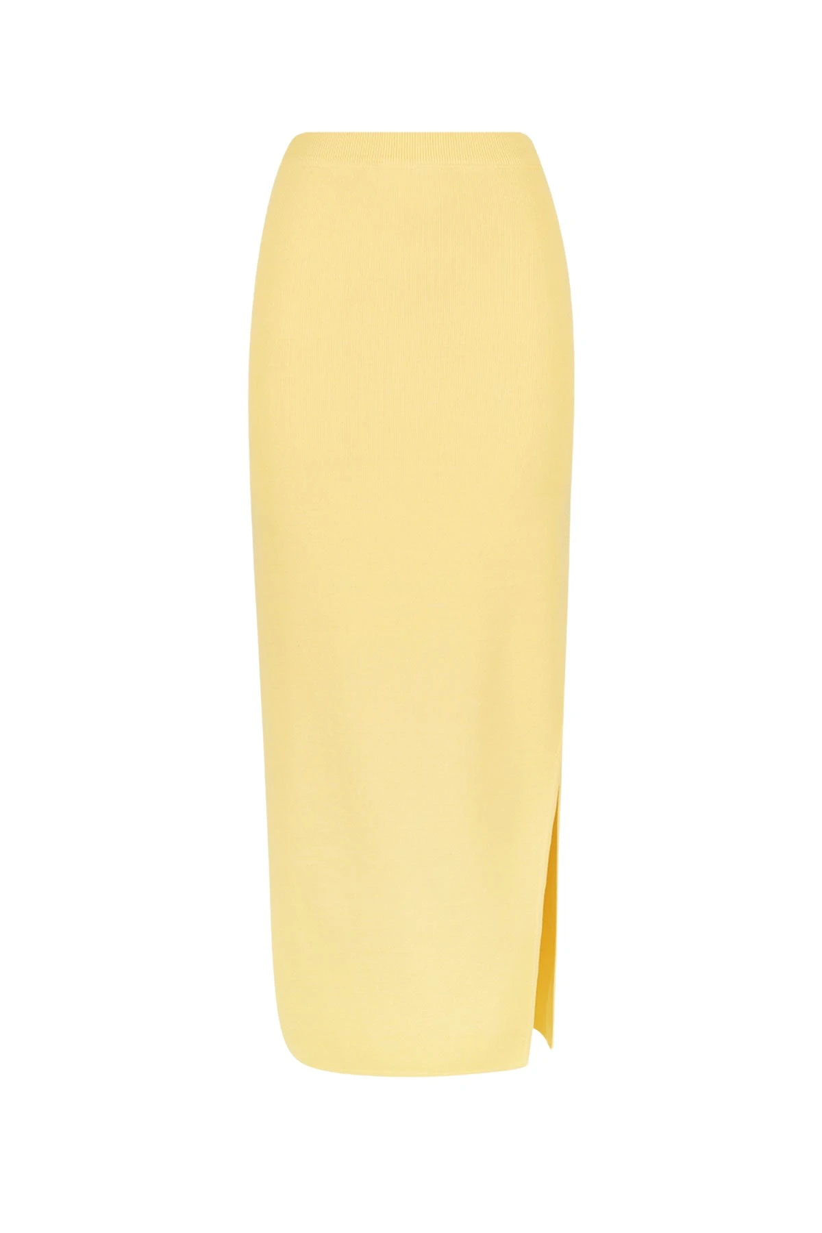 Shona Joy Basic Midi Skirt With Split Lemon15778 nobg Shona Joy Basic Midi Skirt With Split Lemon15778 nobg