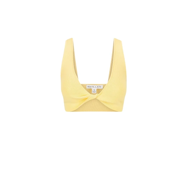 Shona Joy Basic Twist Front Bralette Lemon23353 nobg