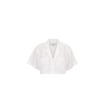 Shona Joy Blanc Linen Short Sleeve Crop Shirt91902 nobg