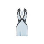 Shona Joy Camille Lace Cross Back Mini Dress Cool BlueBlack91167 nobg