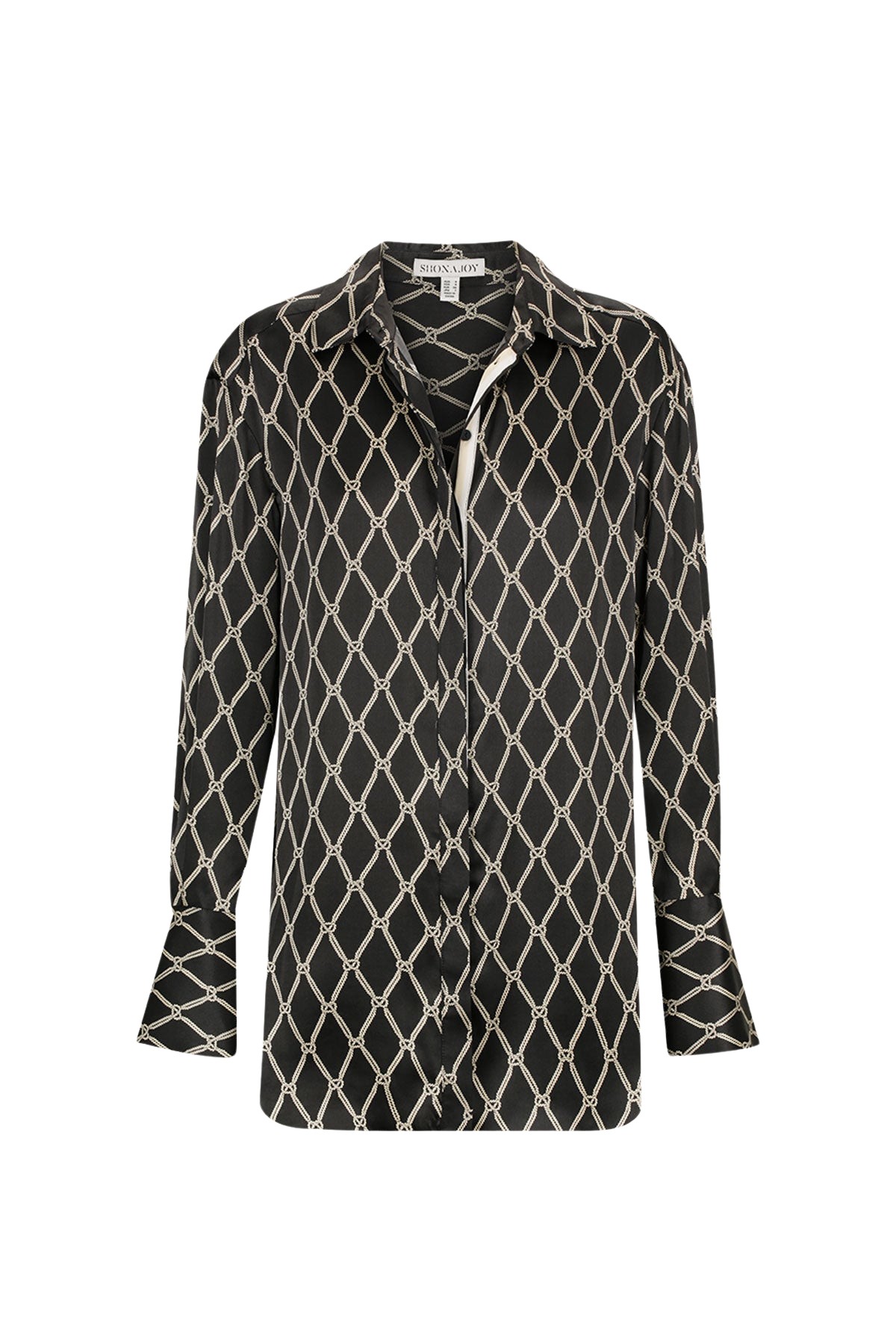 Shona Joy Corde Silk Contrast Relaxed Shirt