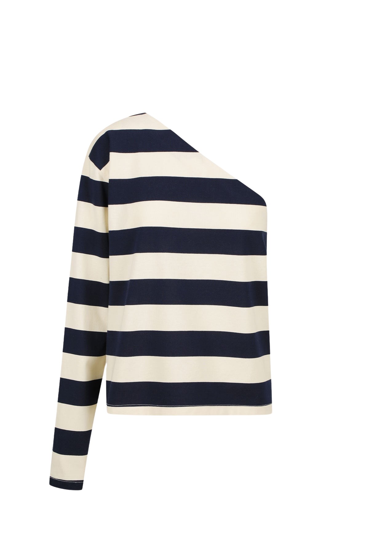 Shona Joy Gia One Shoulder Tee – Navy/Cream Top
