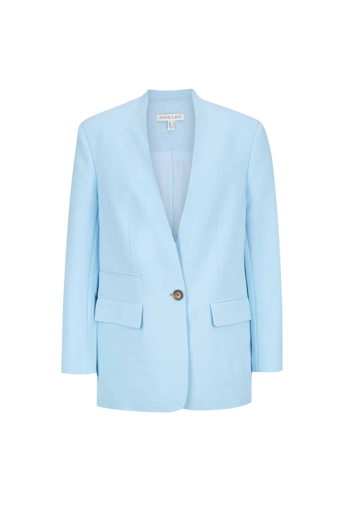 Shona Joy Irena Collarless Oversized Blazer – Cool Blue