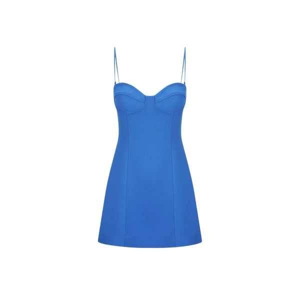 Shona Joy Irena Strapless Corded Bustier Mini Dress Cobalt16374 nobg