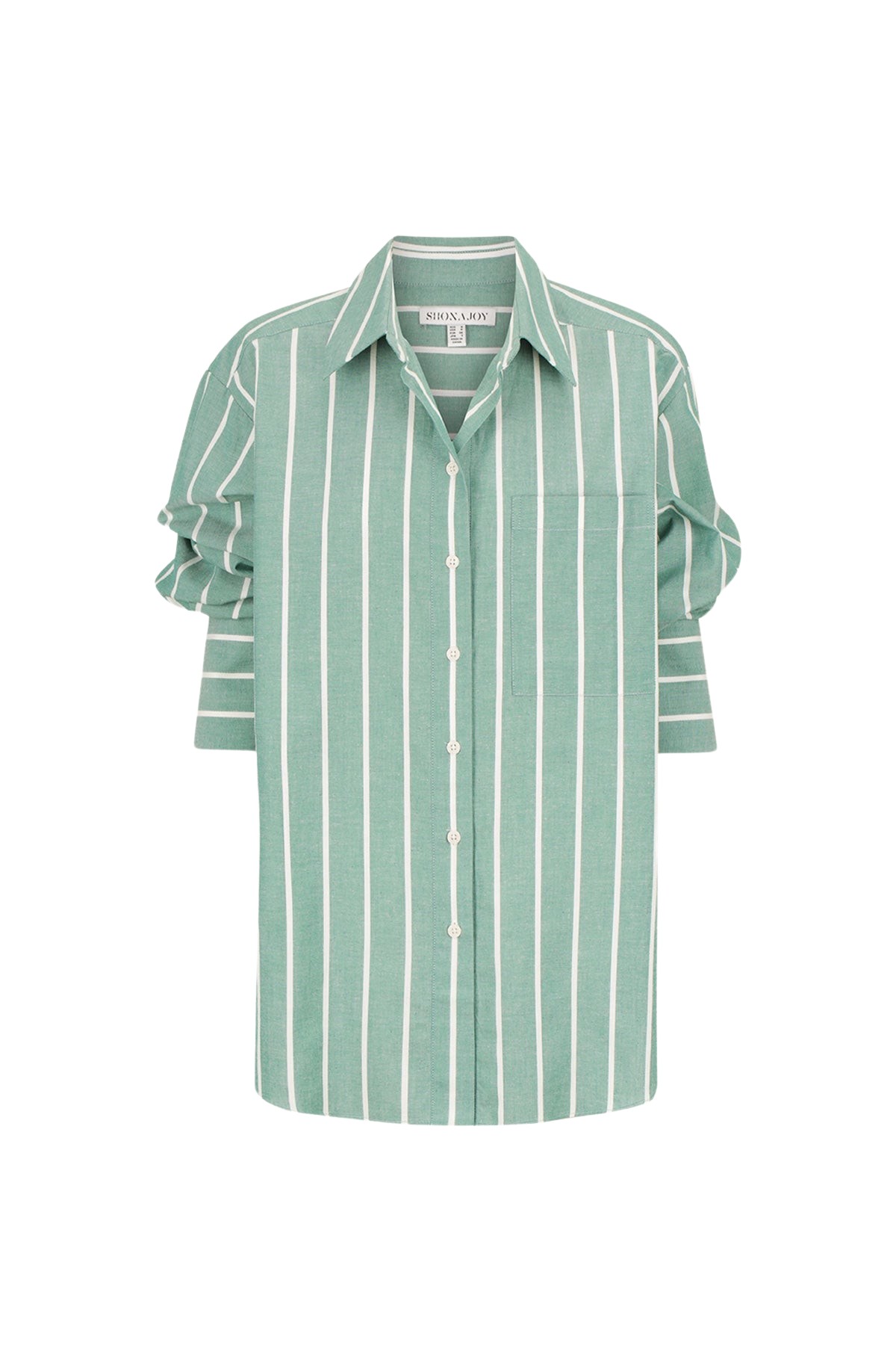 Shona Joy Kimberly Oversized Shirt – Antique Green/ Ivory