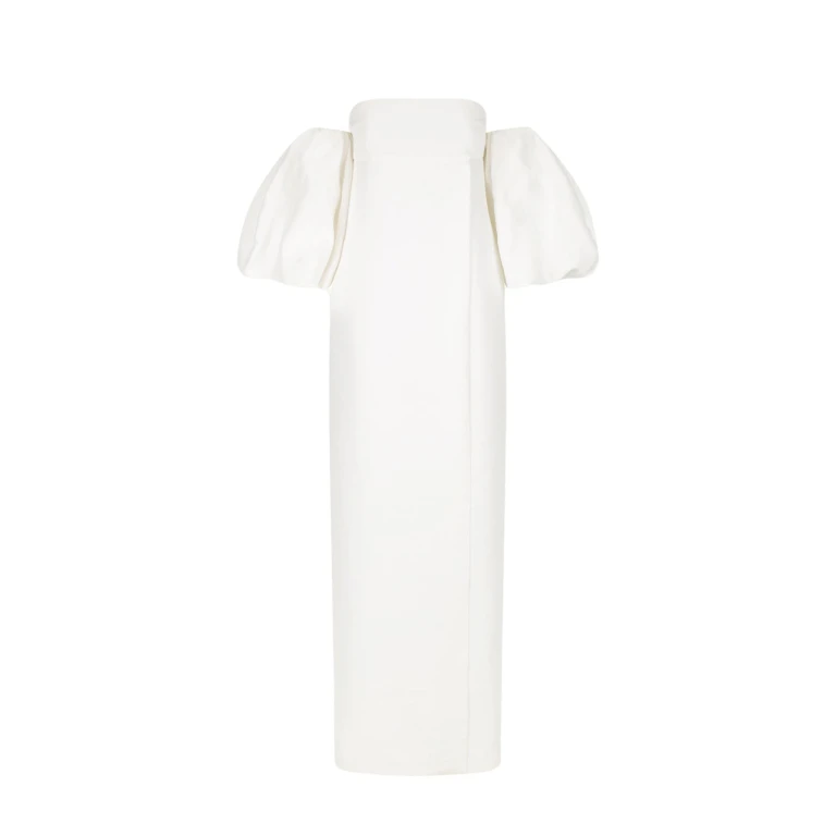 Shona Joy La Lune Otto Puff Sleeve Column Maxi Dress Ivory48462 nobg